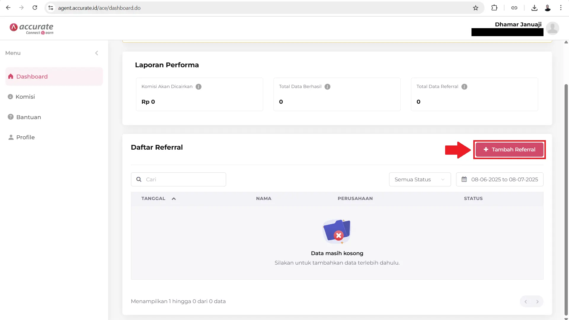 1 Cara Menambahkan Referral Baru